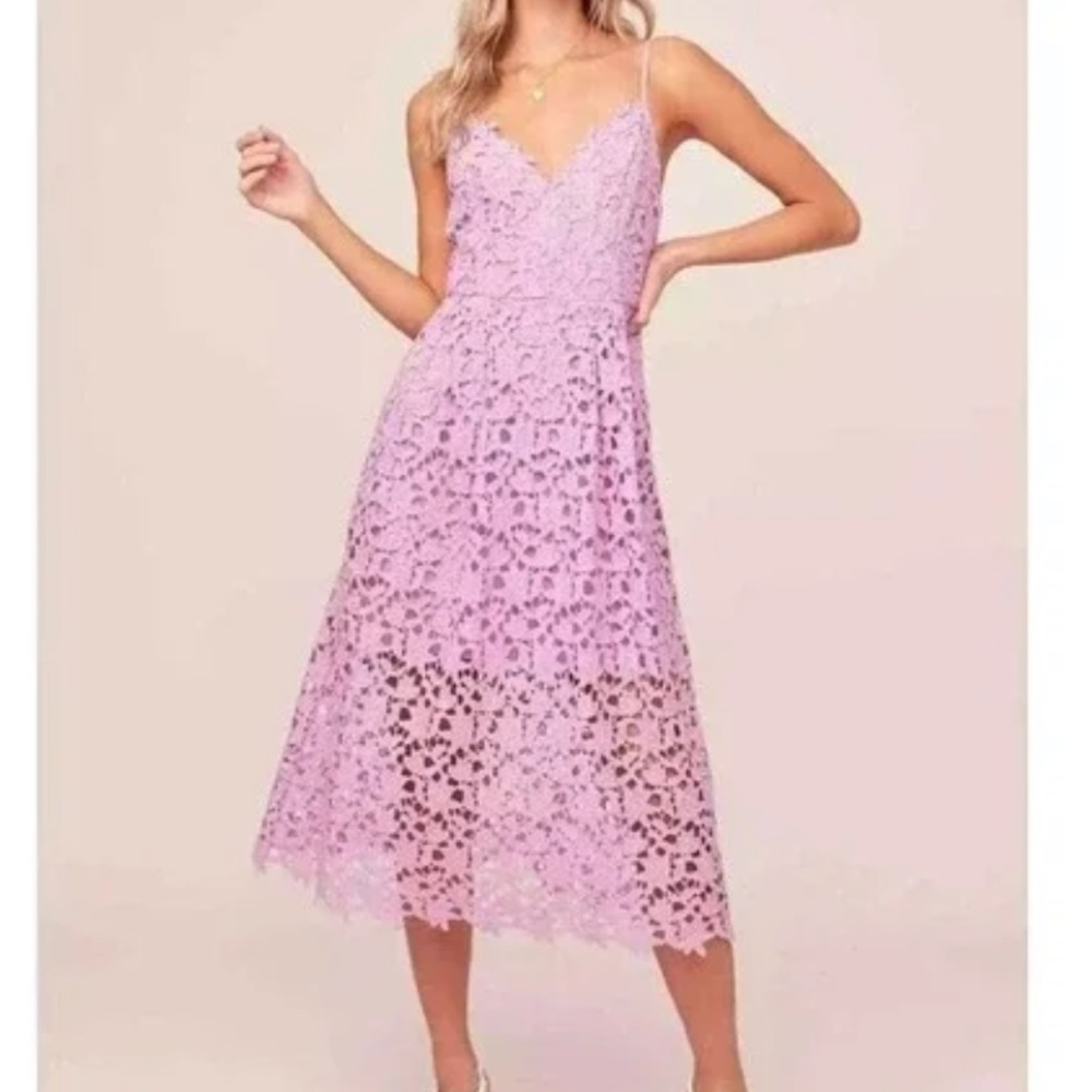 Aster The Label light orchid lace midi dress - Women S